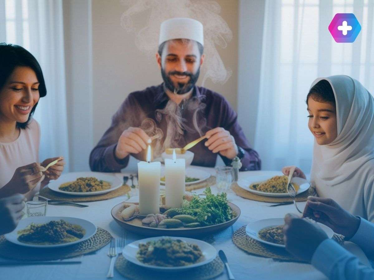 Family eating after fast on weight loss injections