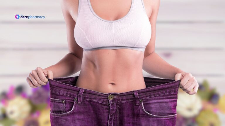 Woman showing weight loss