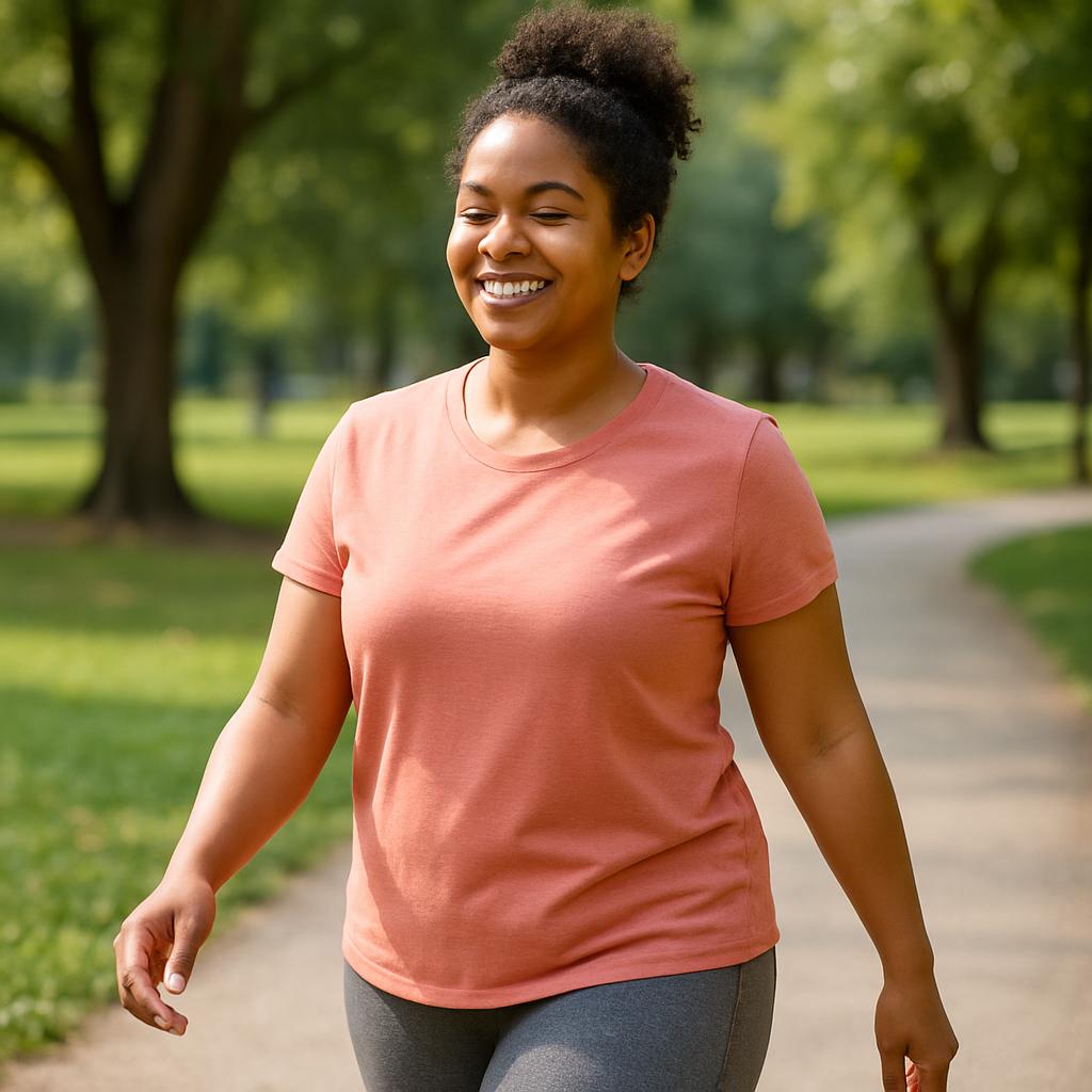 Woman taking a walk in the park