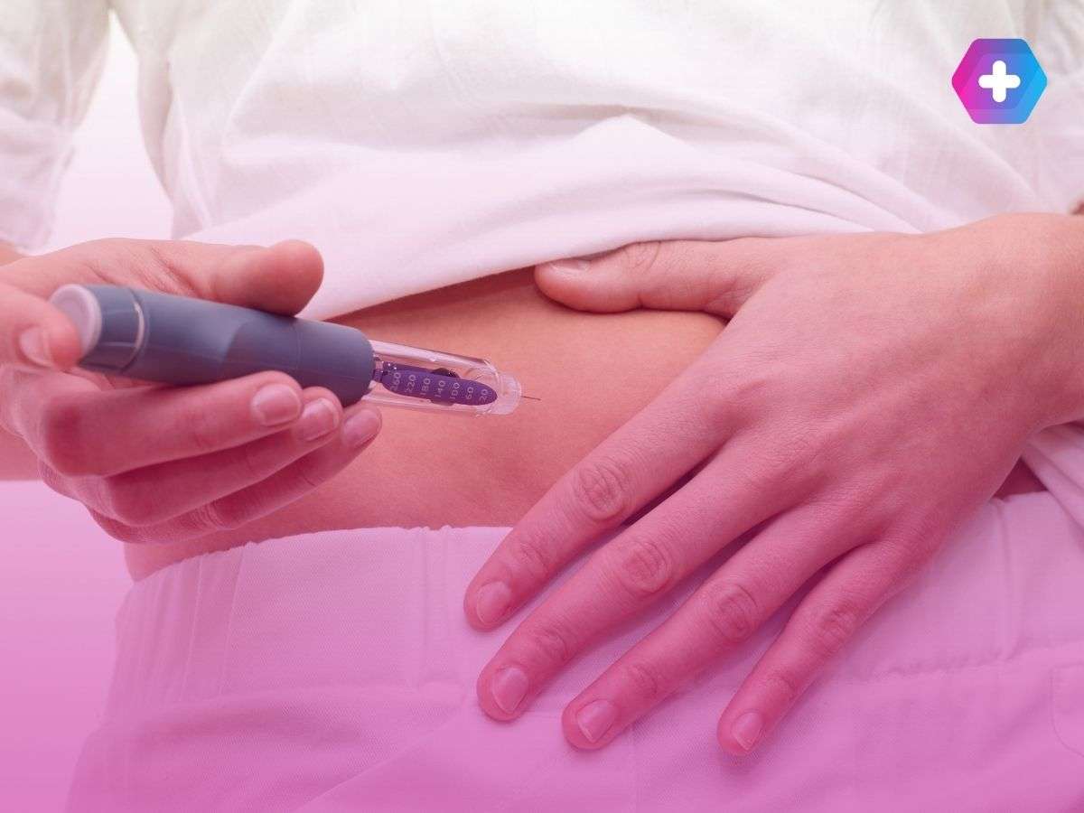 person injecting weight loss injection into stomach