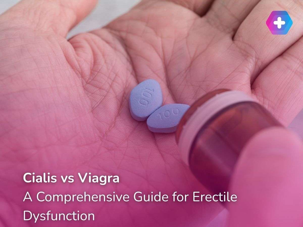 person emptying blue viagra tablets into their hand