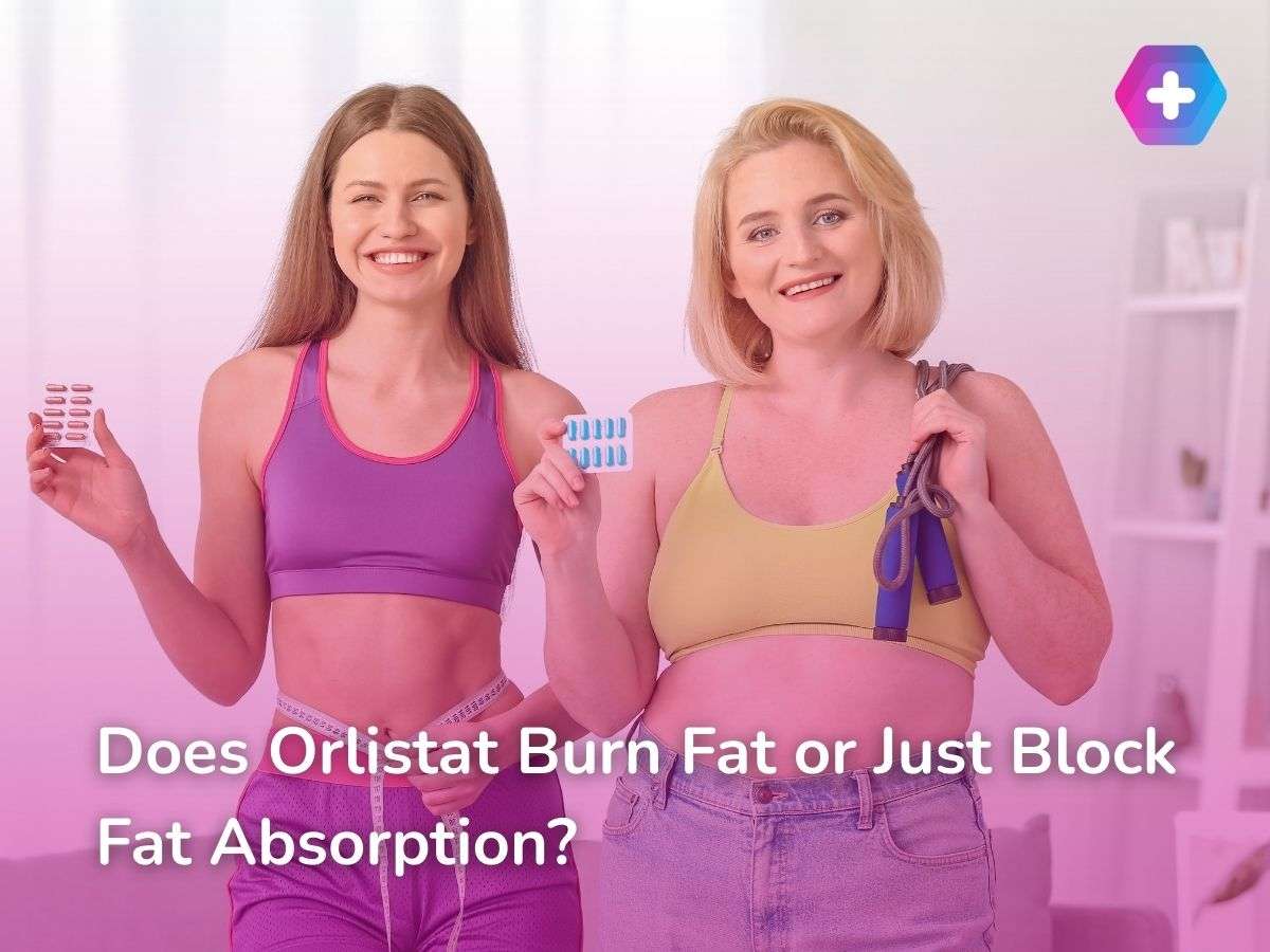 two girls in workout gear holding weight loss pills