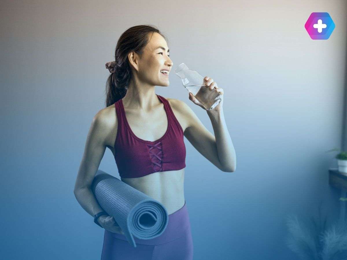 Woman in gym gear after weight loss