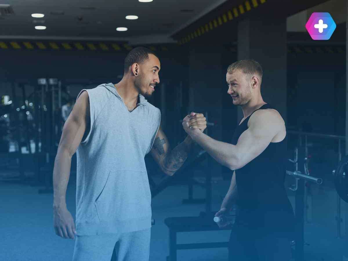 Fit young men in the gym