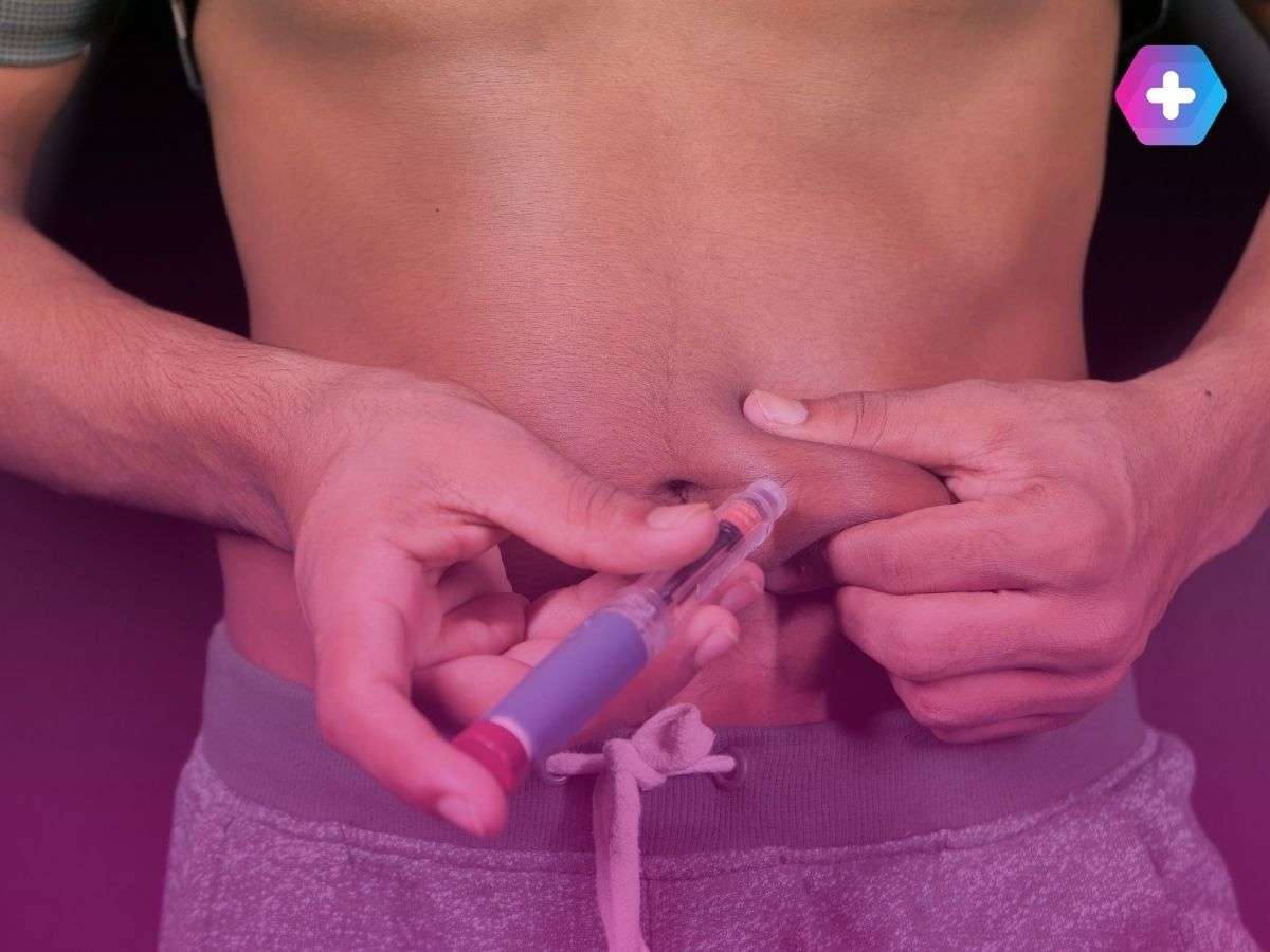 person injecting weight loss injection