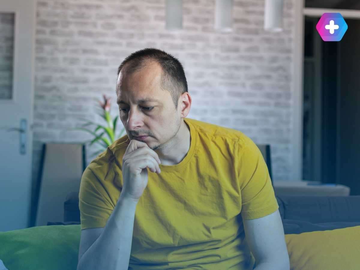 Man struggling with testosterone imbalance