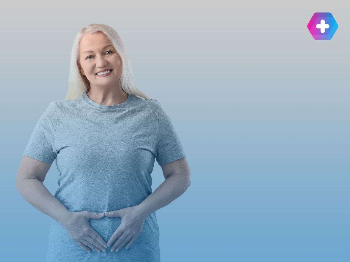 Heart on stomach to represent healthy weight loss