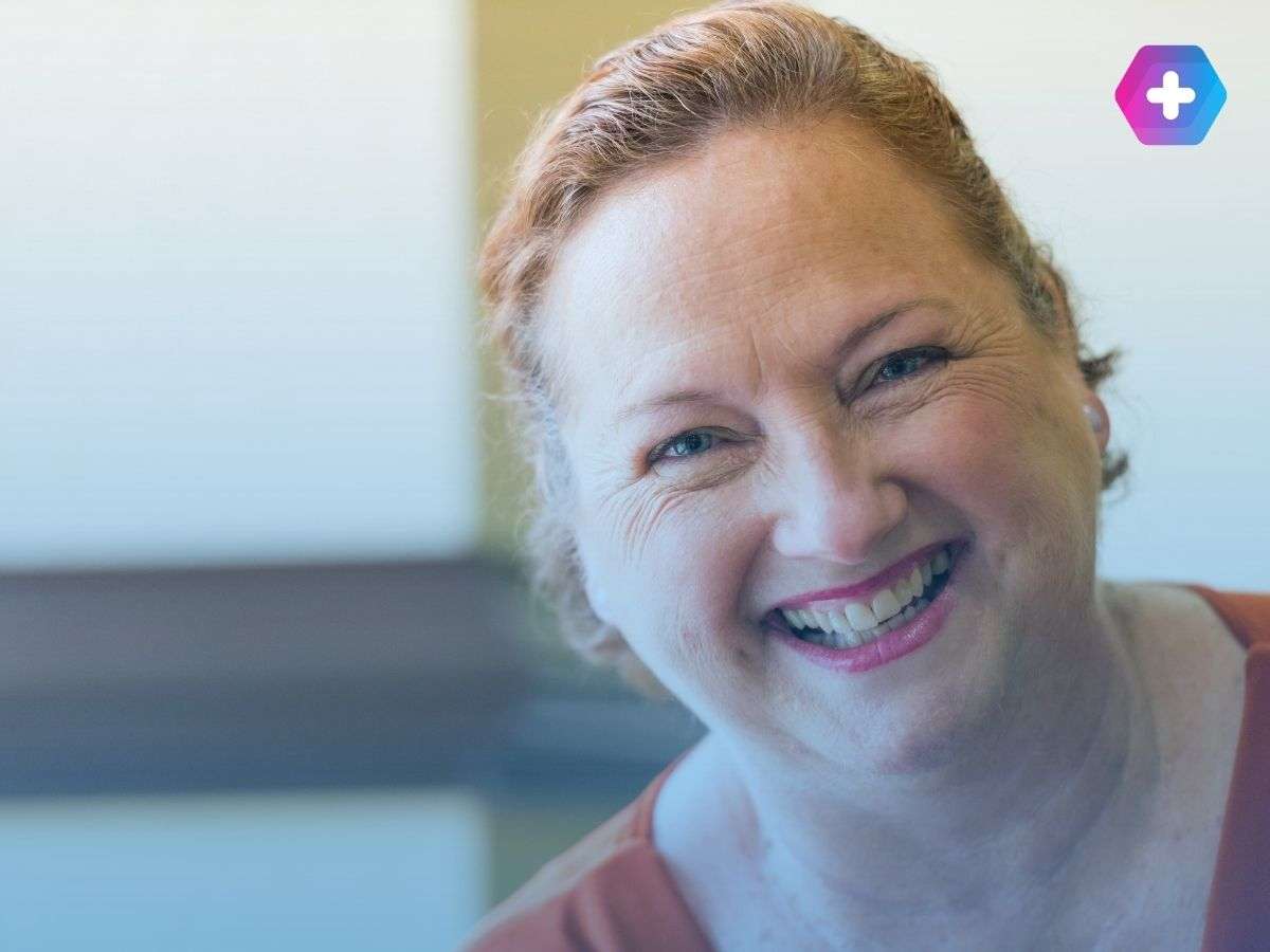 Happy menopausal woman