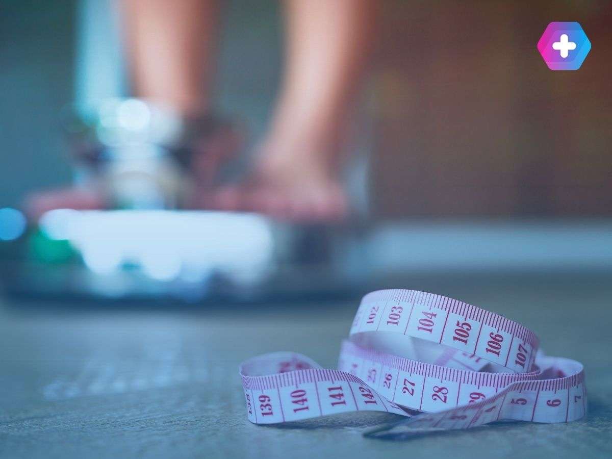 Weighing scales representing weight loss medication services