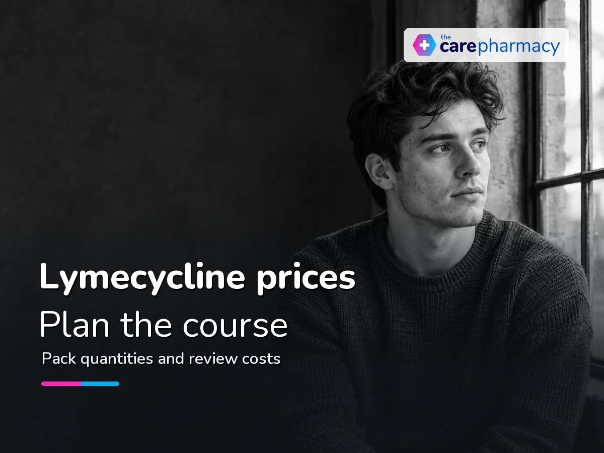 Young man with mild acne for a guide to lymecycline prices and treatment costs