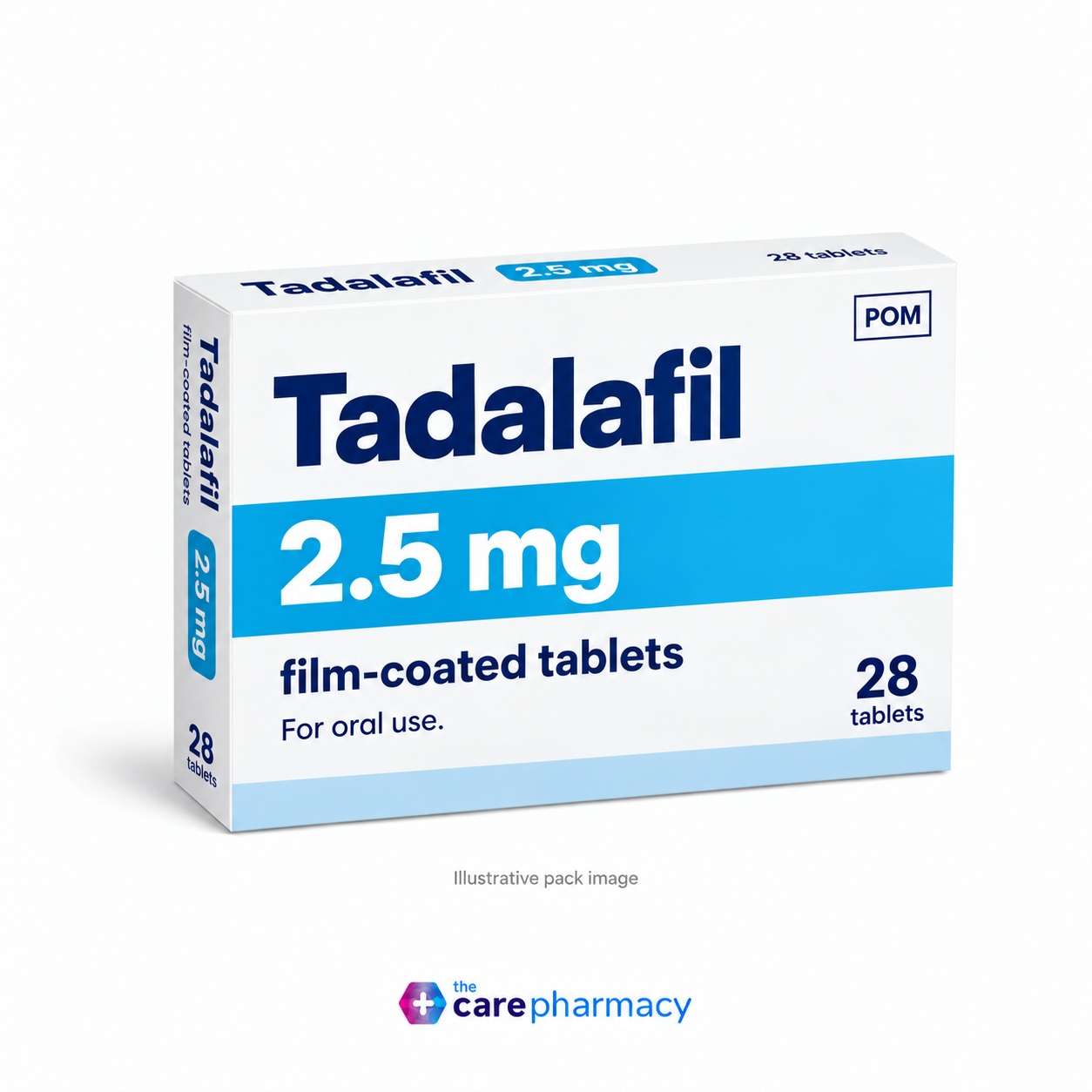 Generic tadalafil daily 2.5 mg 28-tablet pack illustration