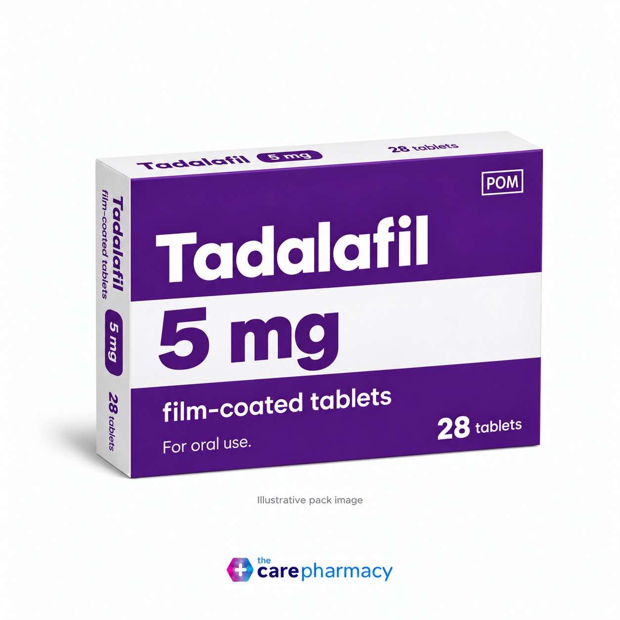 Generic tadalafil daily 5 mg 28-tablet pack illustration